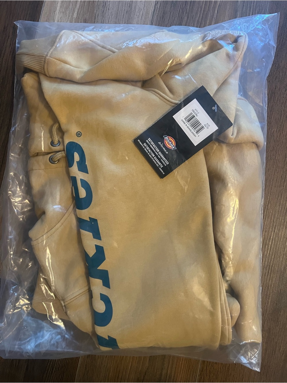 Dickies Tan Hoodie with Blue Logo